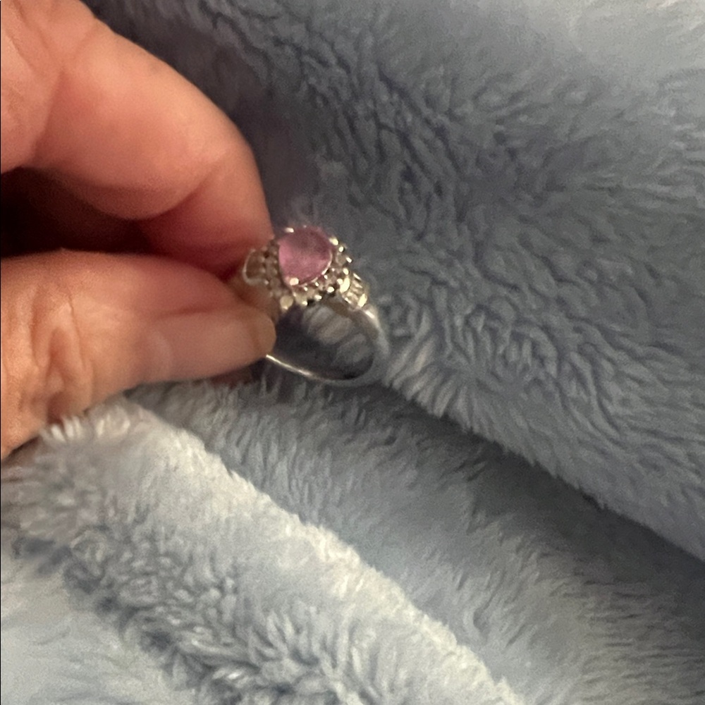 Elegant Silver and Pink Gemstone Ring